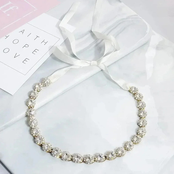 ❤️Women Gold Crystal Wedding Headband Bridal Headpiece  Hair Accessories - Picture 2 of 7